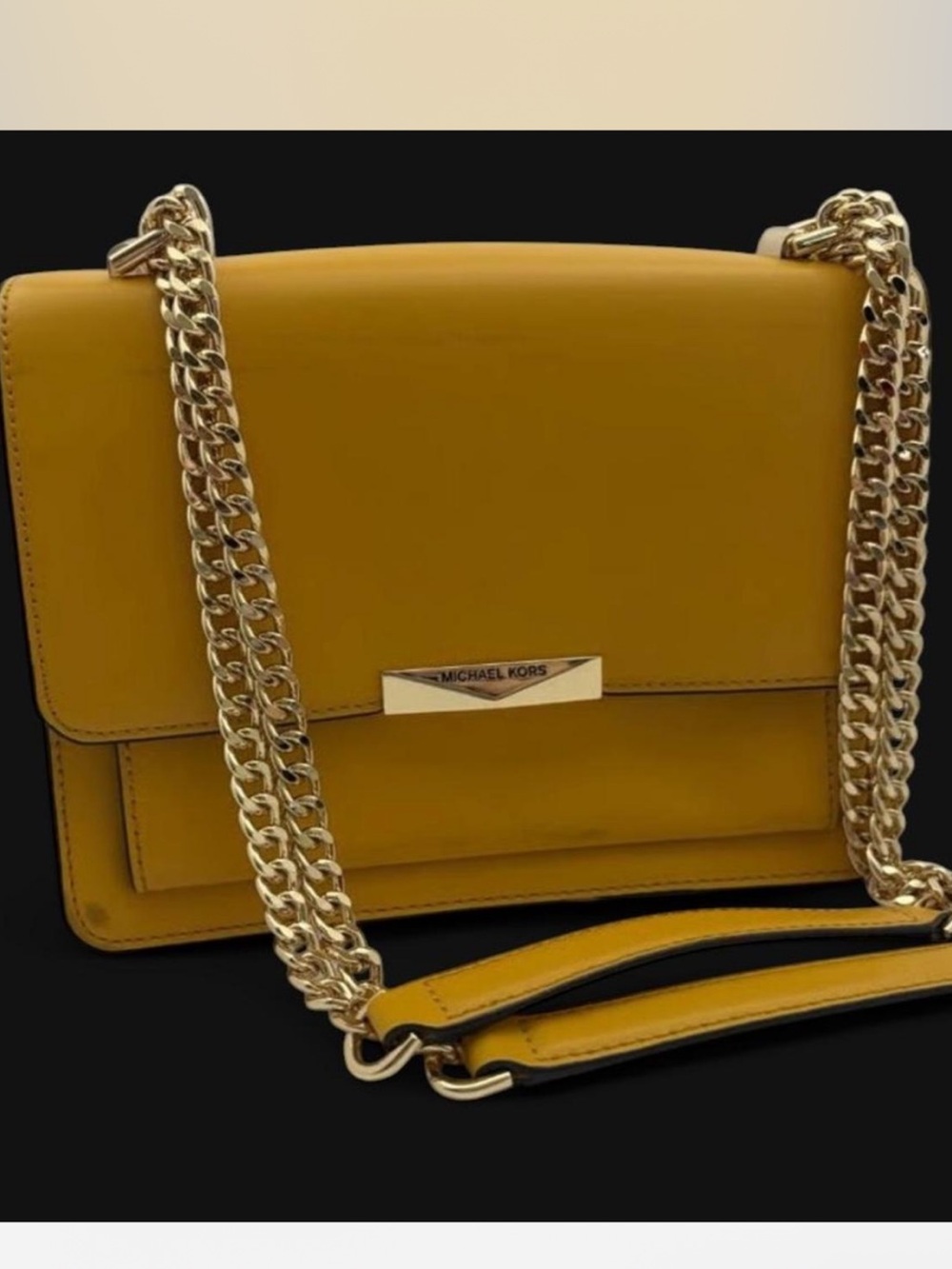 Michael Kors Mustard Yellow Chain Shoulder Bag/crossbody